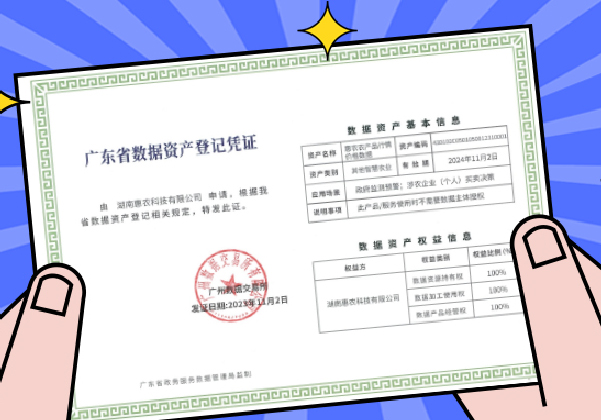 行业首张！惠农网获颁广数所《数据资产登记凭证》
